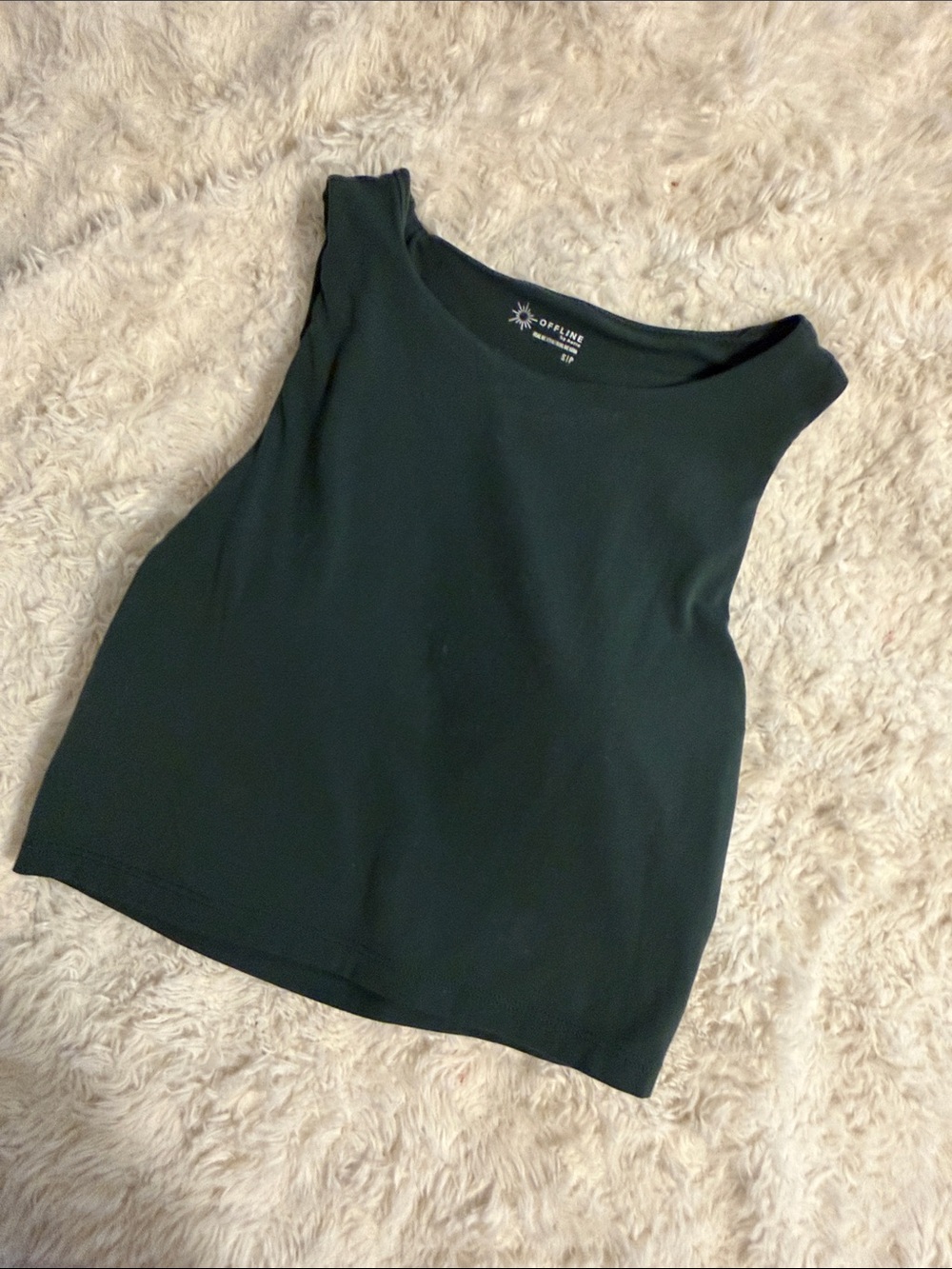 Aerie Offline Black Sleeveless Crop Tank Top
